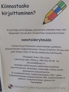 Ulla Laine ohjaa kirjoittajia Orimattilassa.
